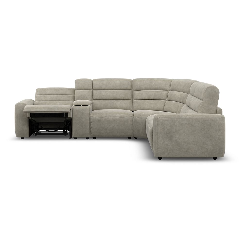 Cohen Large Corner Electric Recliner with Right Hand Sofa Bed and Console in Miller Taupe Fabric 8
