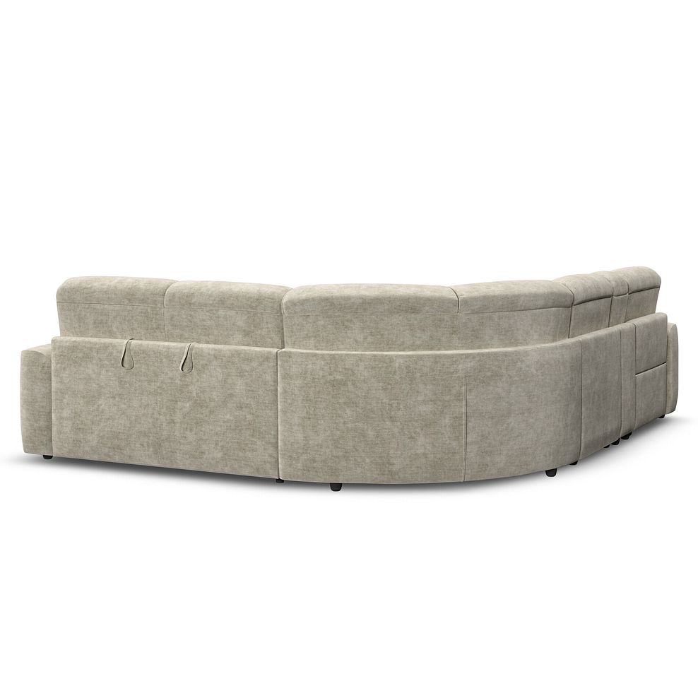 Cohen Large Corner Electric Recliner with Right Hand Sofa Bed and Console in Plush Beige Fabric 6