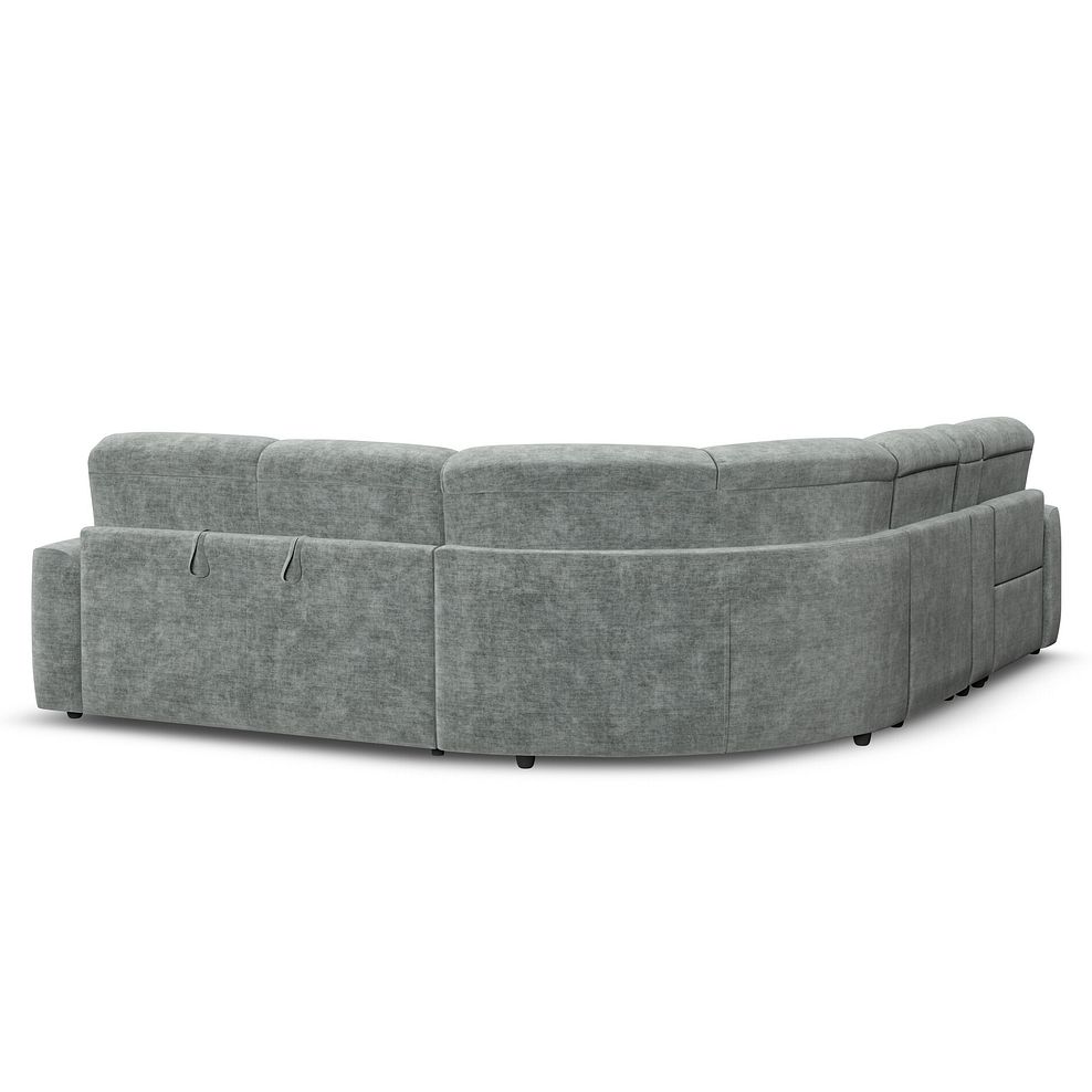 Cohen Large Corner Electric Recliner with Right Hand Sofa Bed and Console in Plush Silver Fabric 6