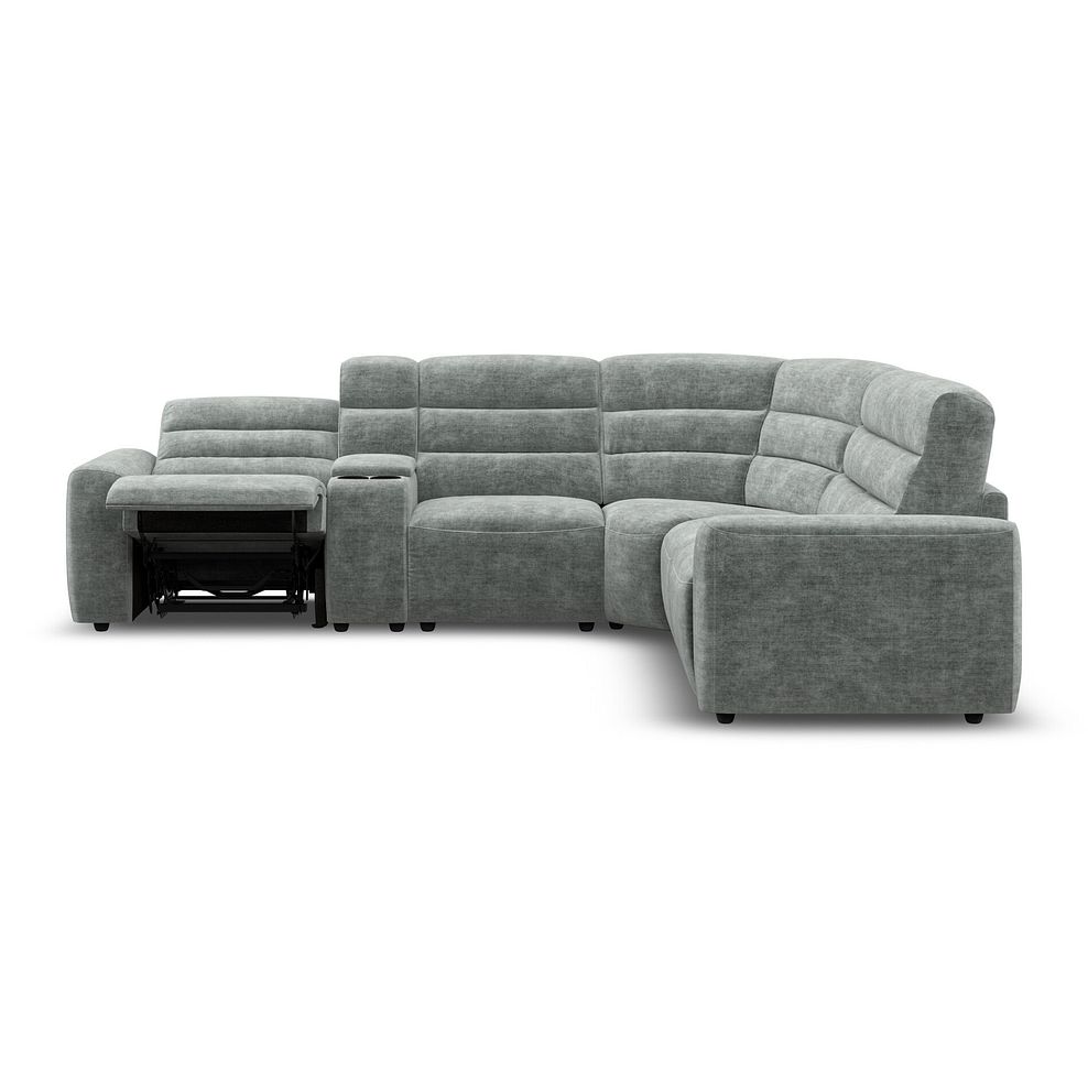 Cohen Large Corner Electric Recliner with Right Hand Sofa Bed and Console in Plush Silver Fabric 8