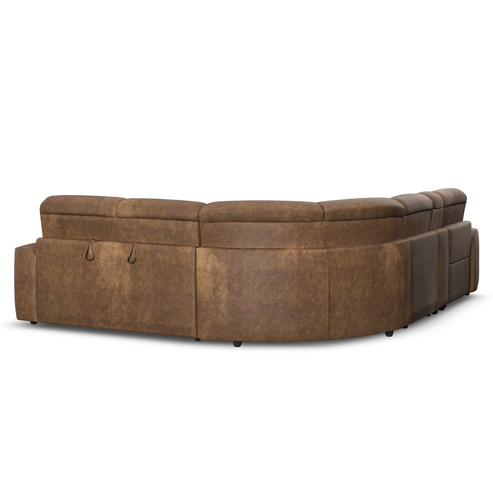 Cohen Large Corner Electric Recliner with Right Hand Sofa Bed and Console in Ranch Brown Fabric 6