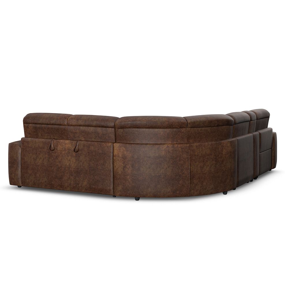 Cohen Large Corner Electric Recliner with Right Hand Sofa Bed and Console in Ranch Dark Brown Fabric 6