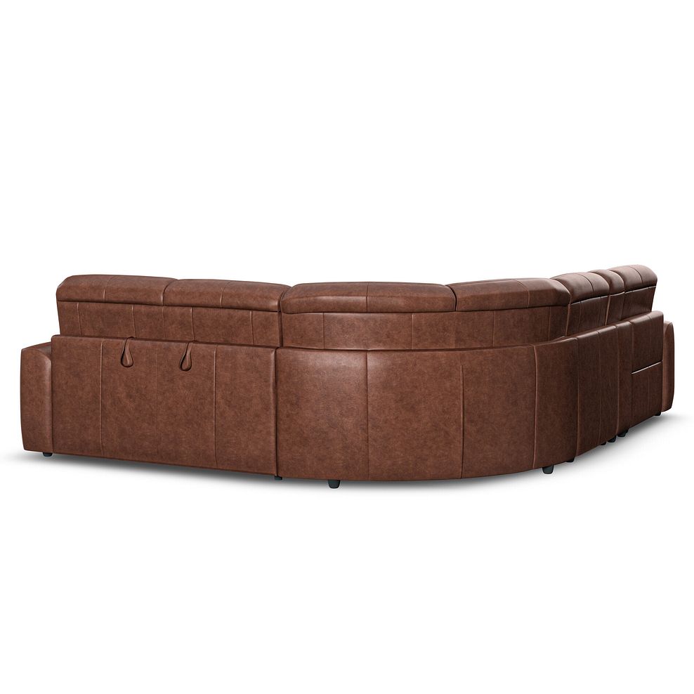 Cohen Large Corner Electric Recliner with Right Hand Sofa Bed and Console in Virgo Chestnut Leather 6