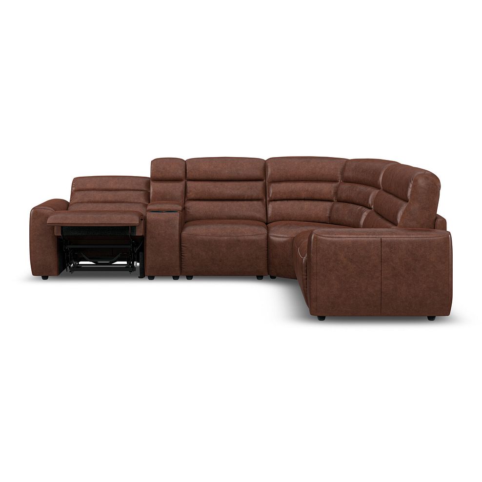 Cohen Large Corner Electric Recliner with Right Hand Sofa Bed and Console in Virgo Chestnut Leather 8