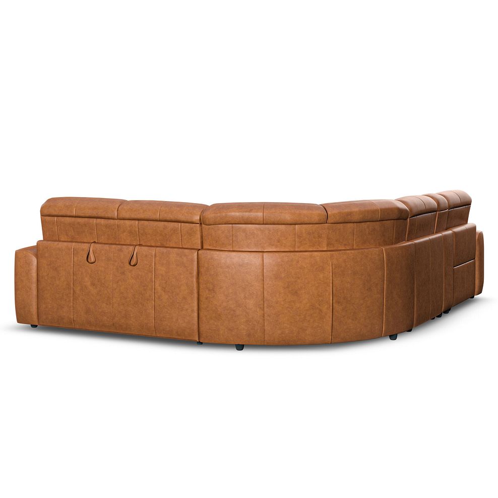 Cohen Large Corner Electric Recliner with Right Hand Sofa Bed and Console in Virgo Cognac Leather 6