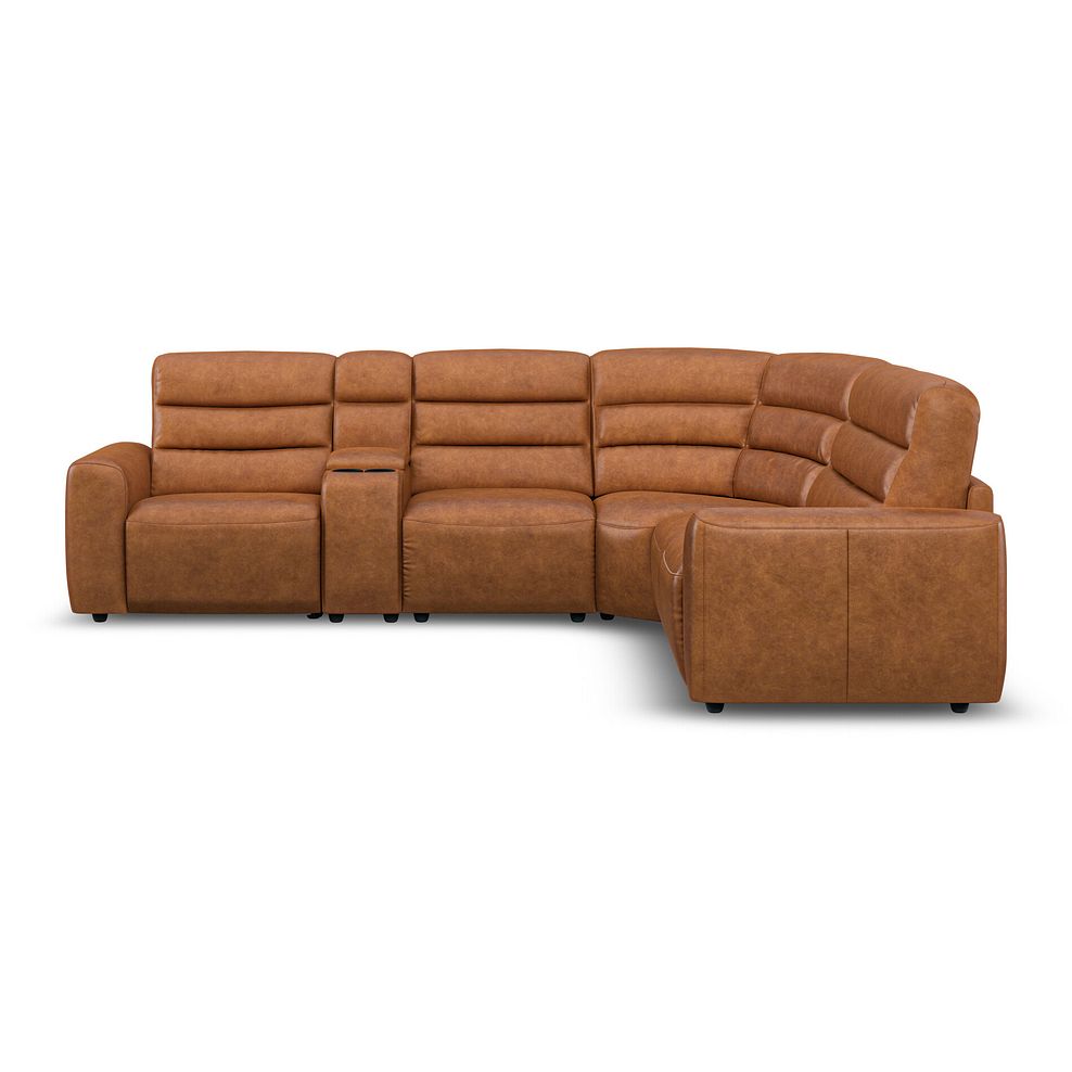 Cohen Large Corner Electric Recliner with Right Hand Sofa Bed and Console in Virgo Cognac Leather 7