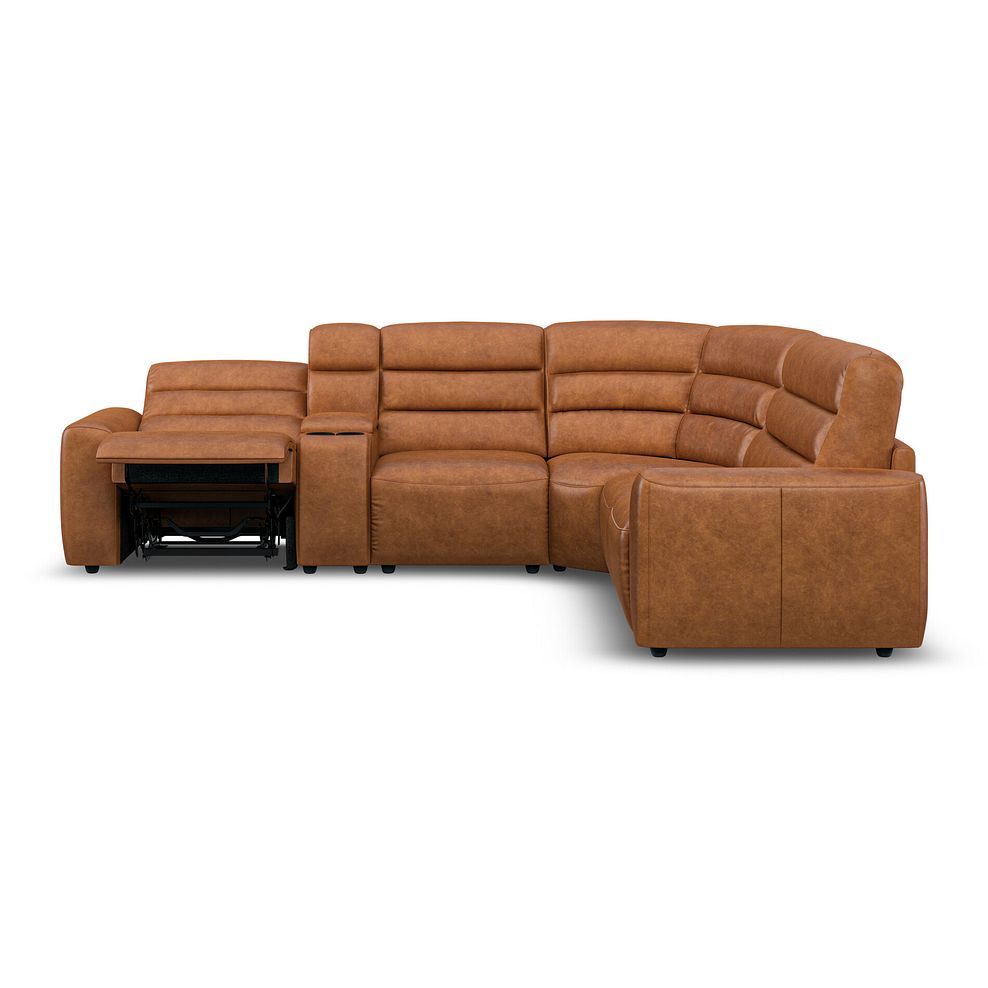 Cohen Large Corner Electric Recliner with Right Hand Sofa Bed and Console in Virgo Cognac Leather 8