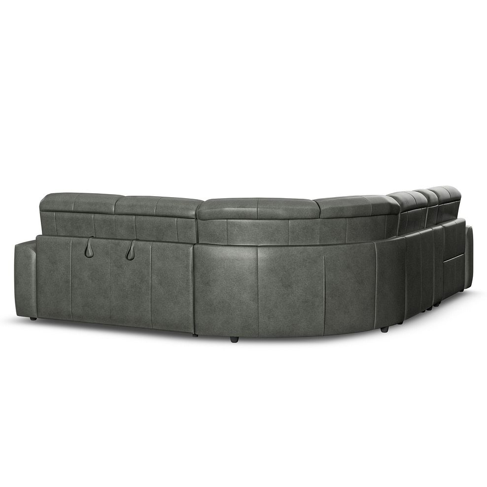 Cohen Large Corner Electric Recliner with Right Hand Sofa Bed and Console in Virgo Lead Leather 6