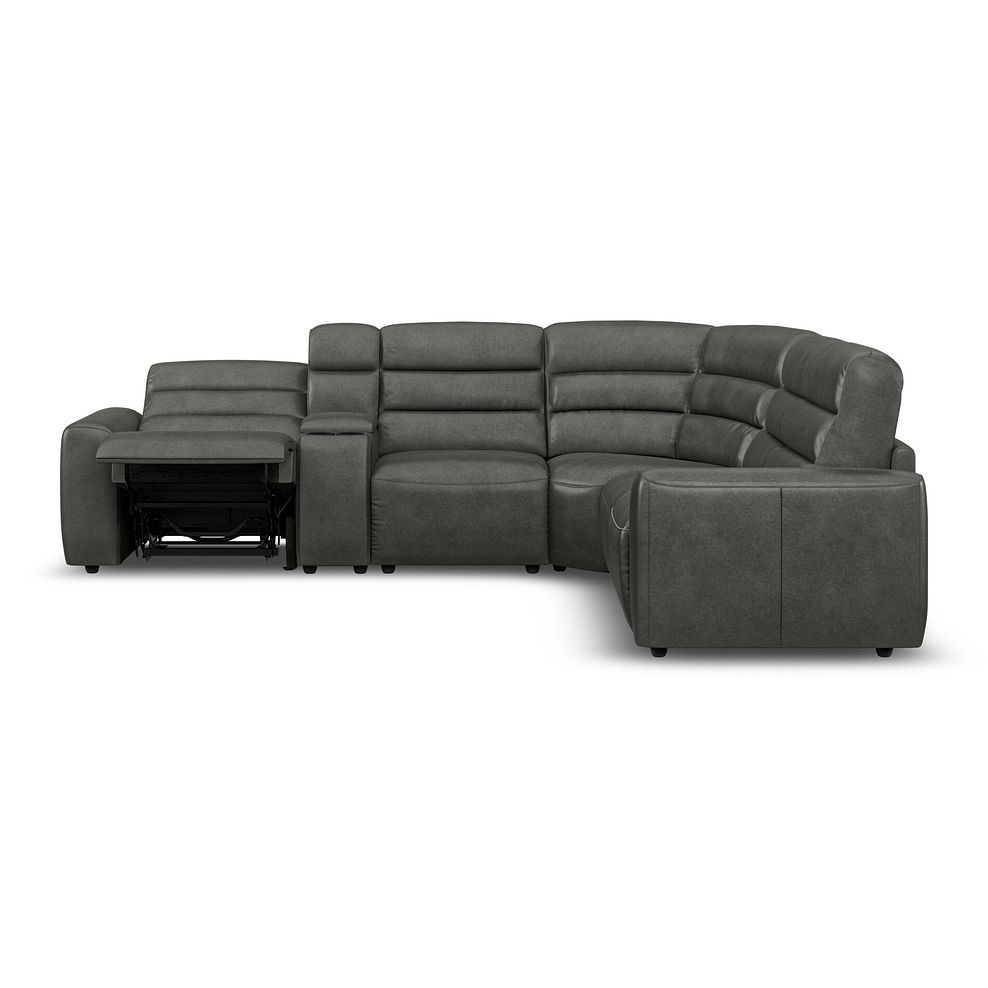 Cohen Large Corner Electric Recliner with Right Hand Sofa Bed and Console in Virgo Lead Leather 8