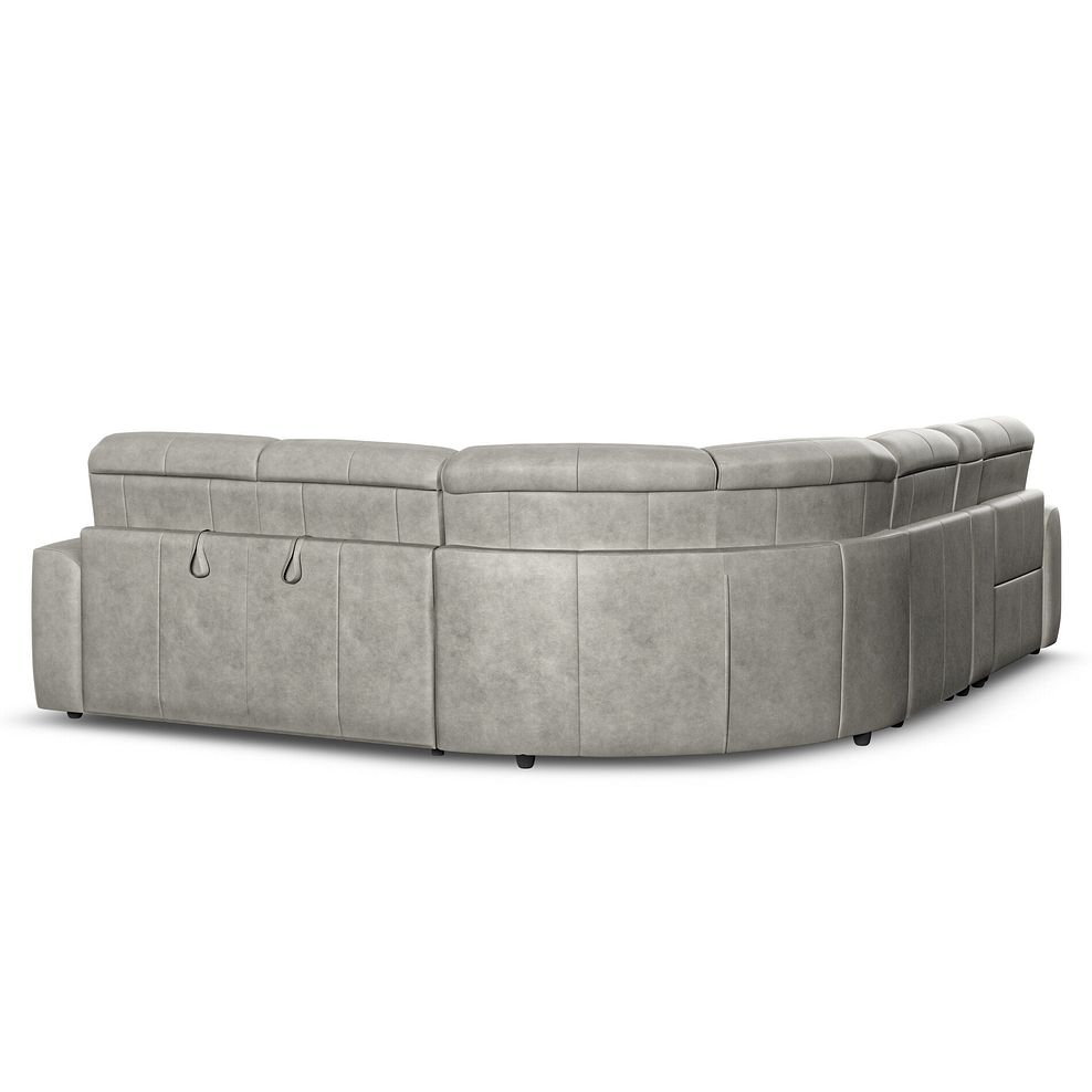 Cohen Large Corner Electric Recliner with Right Hand Sofa Bed and Console in Virgo Platinum Leather 6