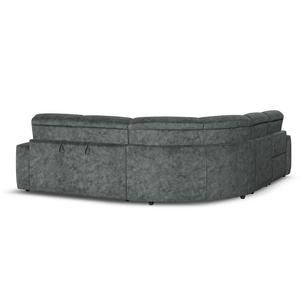 Cohen Large Corner Electric Recliner with Right Hand Sofa Bed in Dapple Grey Fabric 6