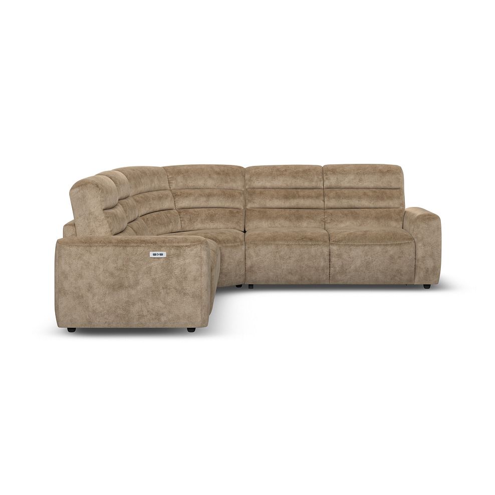 Cohen Large Corner Electric Recliner with Right Hand Sofa Bed in Dapple Taupe Fabric 5