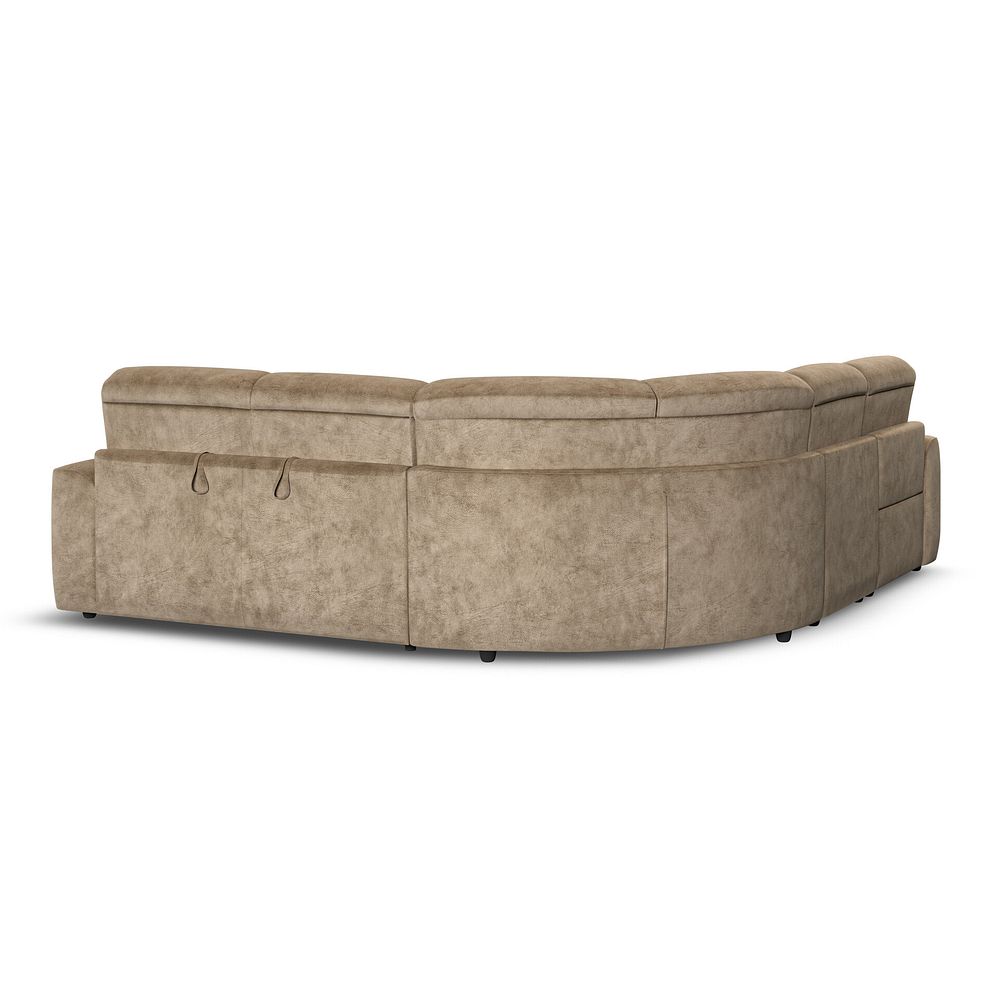 Cohen Large Corner Electric Recliner with Right Hand Sofa Bed in Dapple Taupe Fabric 6