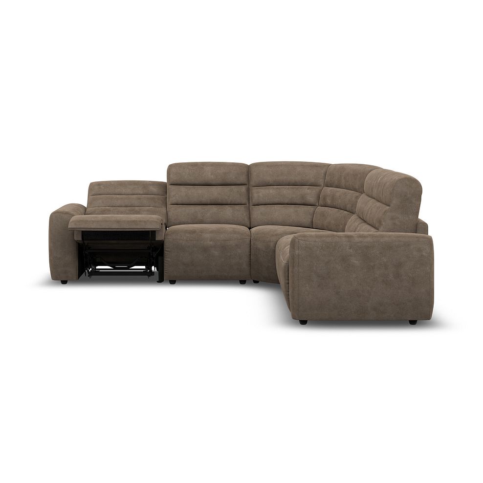 Cohen Large Corner Electric Recliner with Right Hand Sofa Bed in Miller Earth Brown Fabric 8