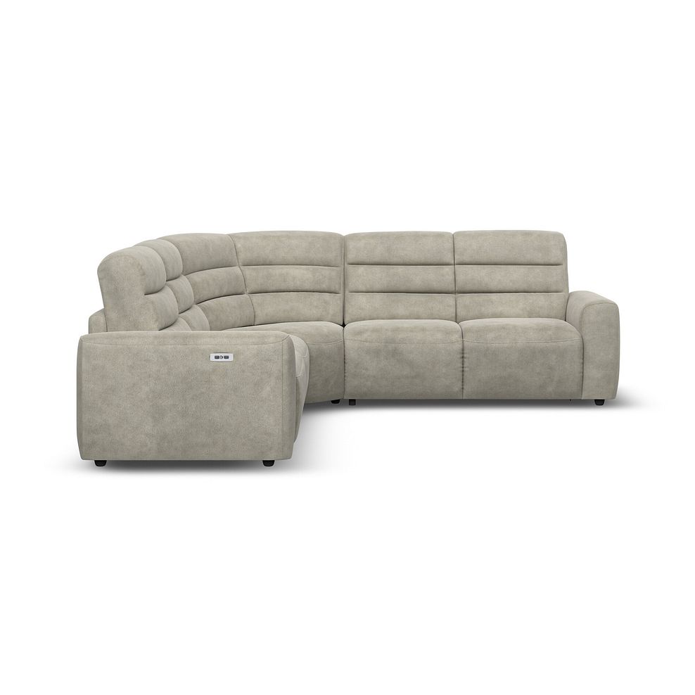 Cohen Large Corner Electric Recliner with Right Hand Sofa Bed in Miller Taupe Fabric 5