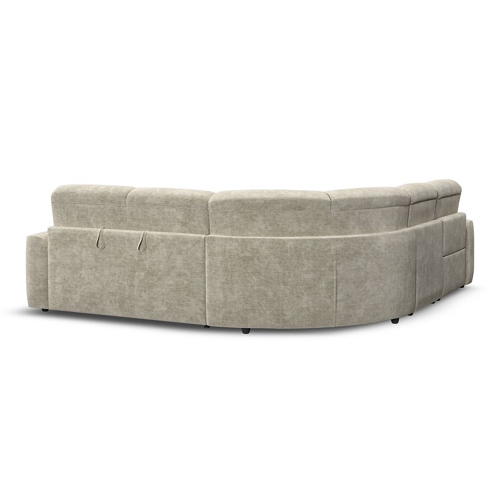 Cohen Large Corner Electric Recliner with Right Hand Sofa Bed in Plush Beige Fabric 6