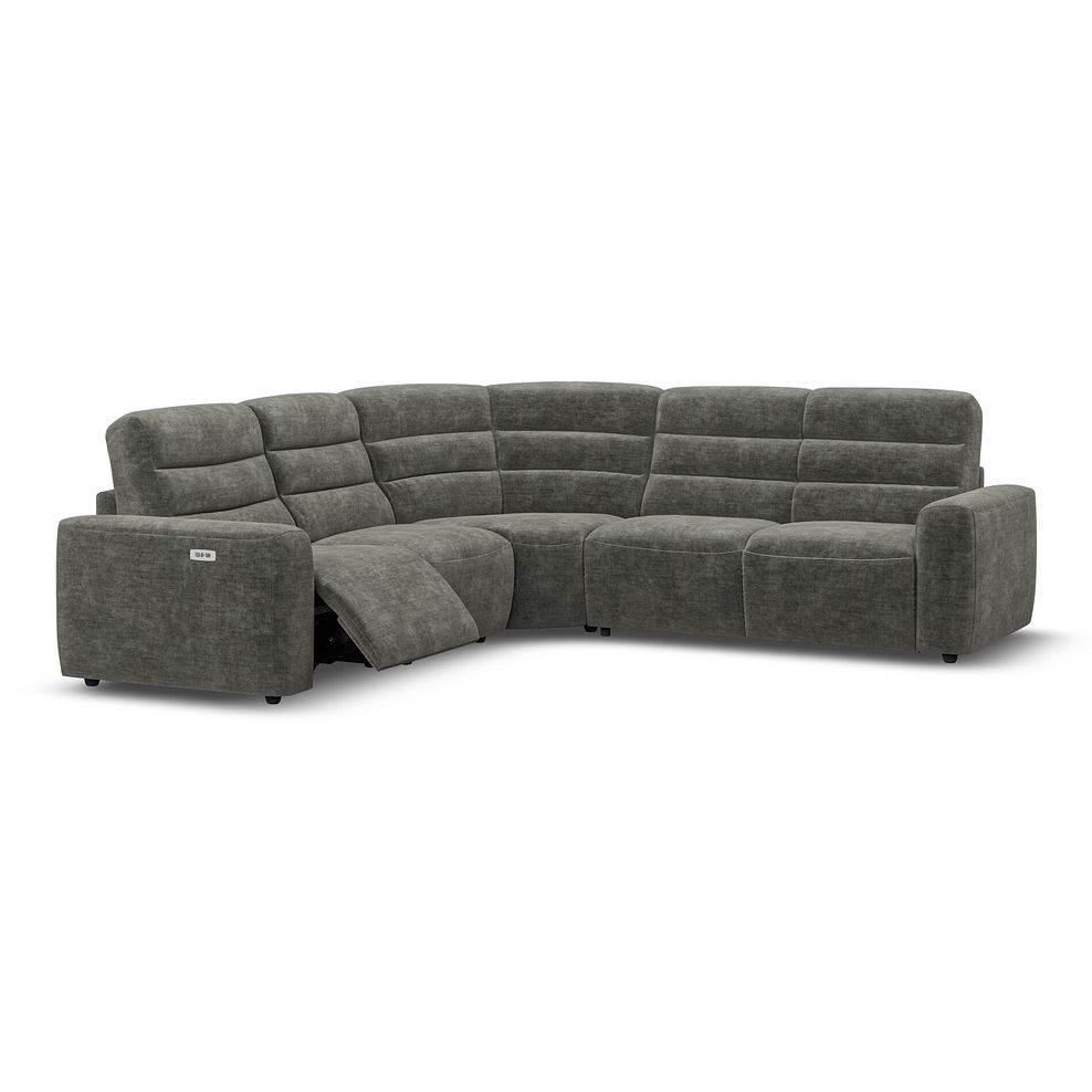 Cohen Large Corner Electric Recliner with Right Hand Sofa Bed in Plush Charcoal Fabric 3
