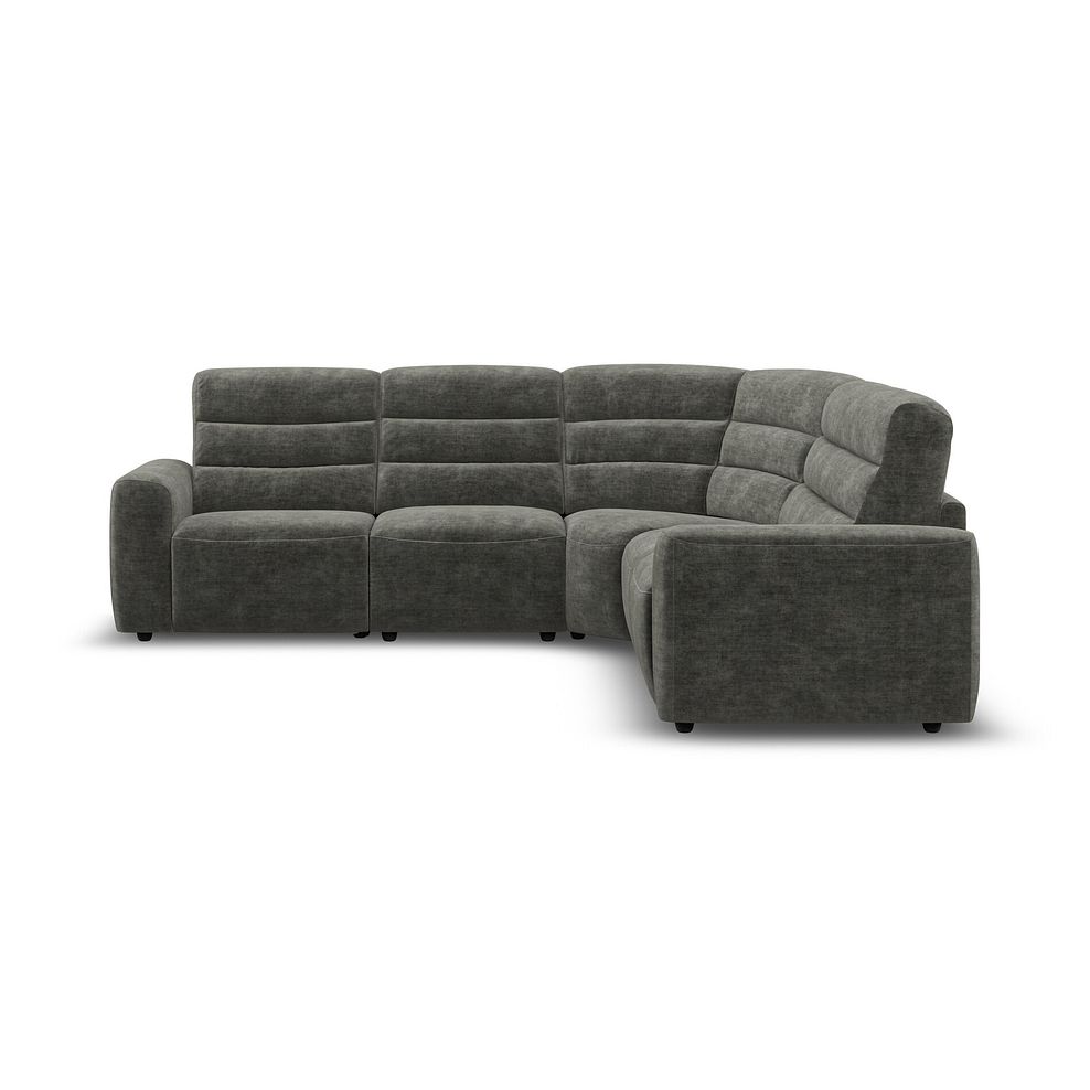 Cohen Large Corner Electric Recliner with Right Hand Sofa Bed in Plush Charcoal Fabric 7