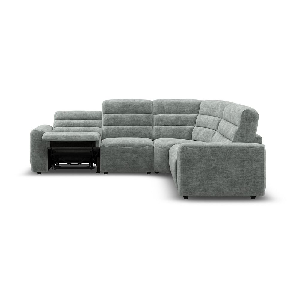 Cohen Large Corner Electric Recliner with Right Hand Sofa Bed in Plush Silver Fabric 8