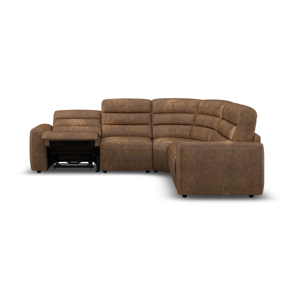 Cohen Large Corner Electric Recliner with Right Hand Sofa Bed in Ranch Brown Fabric 8