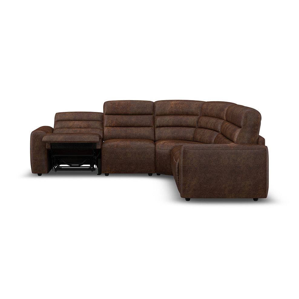 Cohen Large Corner Electric Recliner with Right Hand Sofa Bed in Ranch Dark Brown Fabric 8