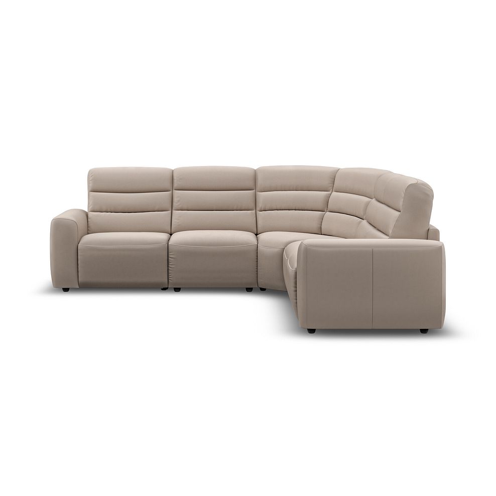 Cohen Large Corner Electric Recliner with Right Hand Sofa Bed in Virgo Buff Leather 7