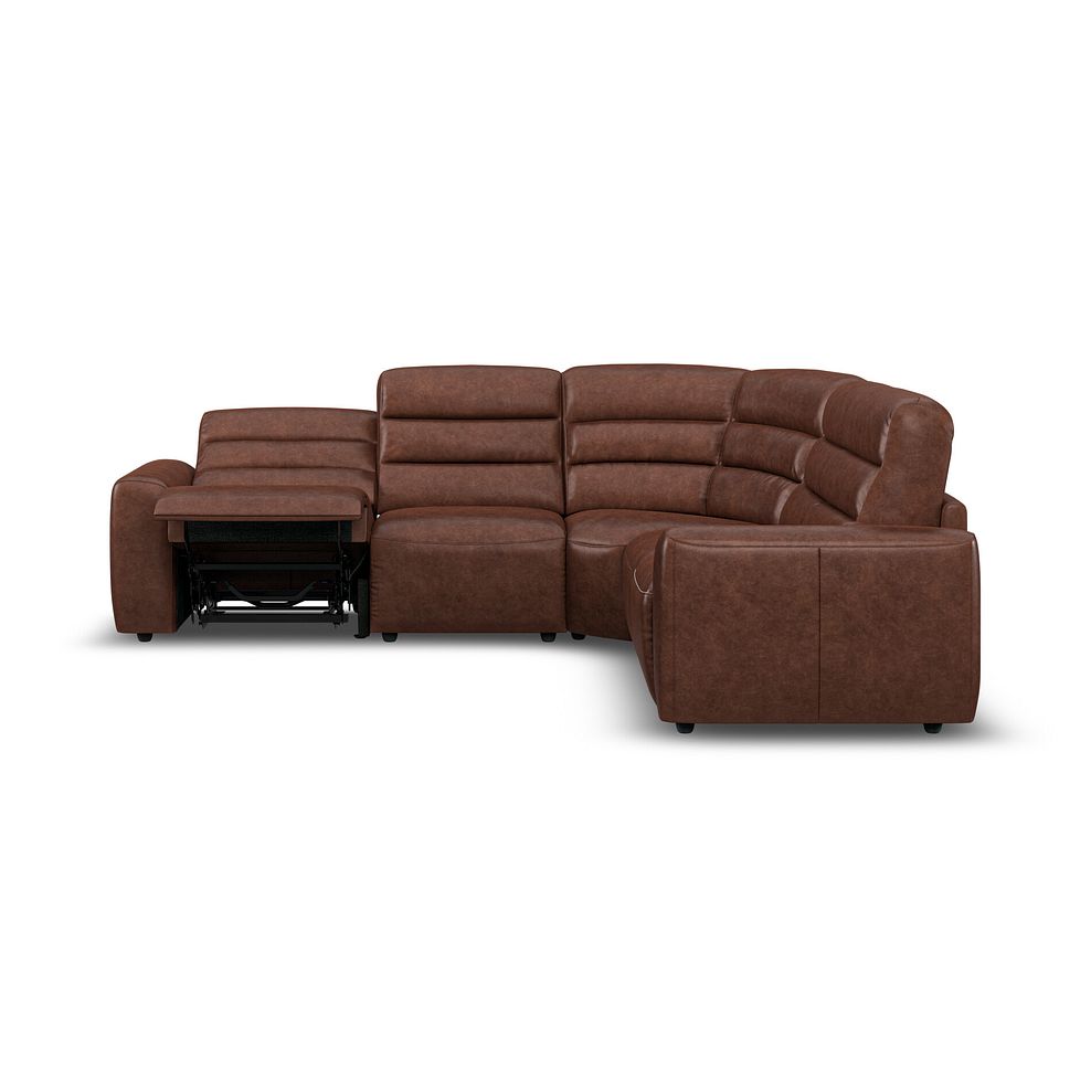 Cohen Large Corner Electric Recliner with Right Hand Sofa Bed in Virgo Chestnut Leather 8