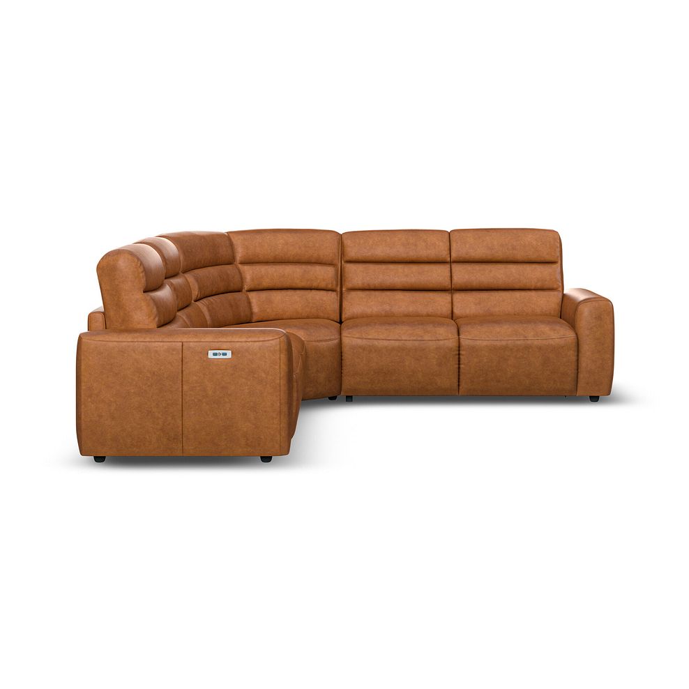 Cohen Large Corner Electric Recliner with Right Hand Sofa Bed in Virgo Cognac Leather 5