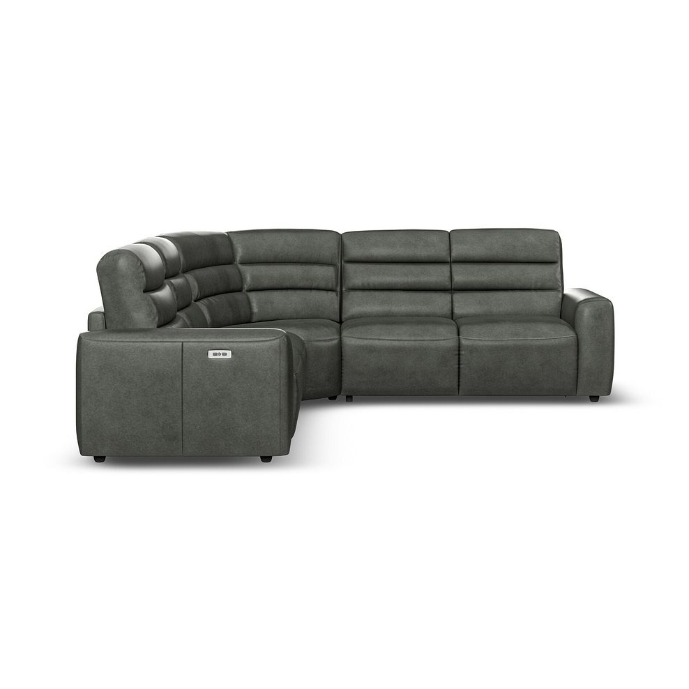 Cohen Large Corner Electric Recliner with Right Hand Sofa Bed in Virgo Lead Leather 5