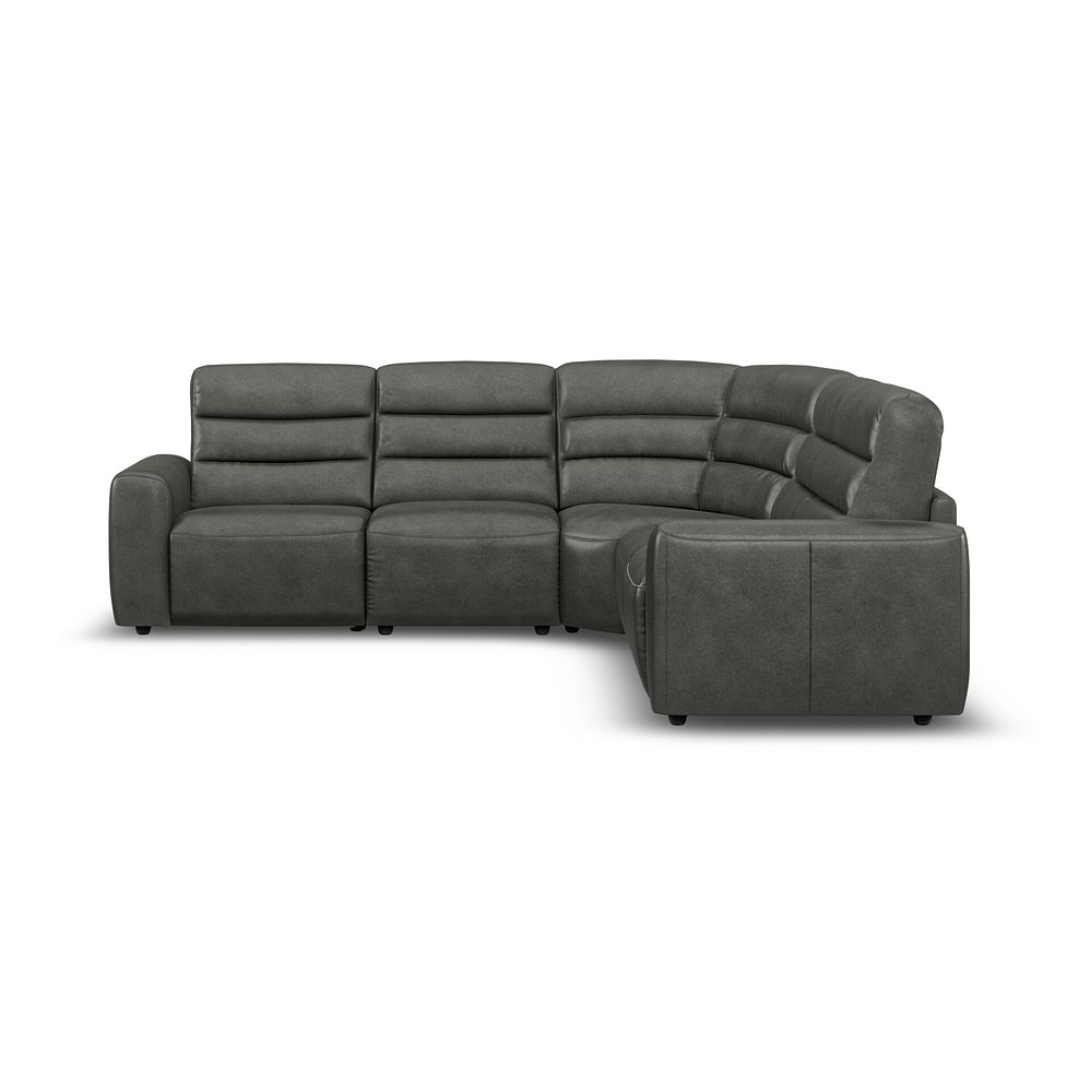 Cohen Large Corner Electric Recliner with Right Hand Sofa Bed in Virgo Lead Leather 7