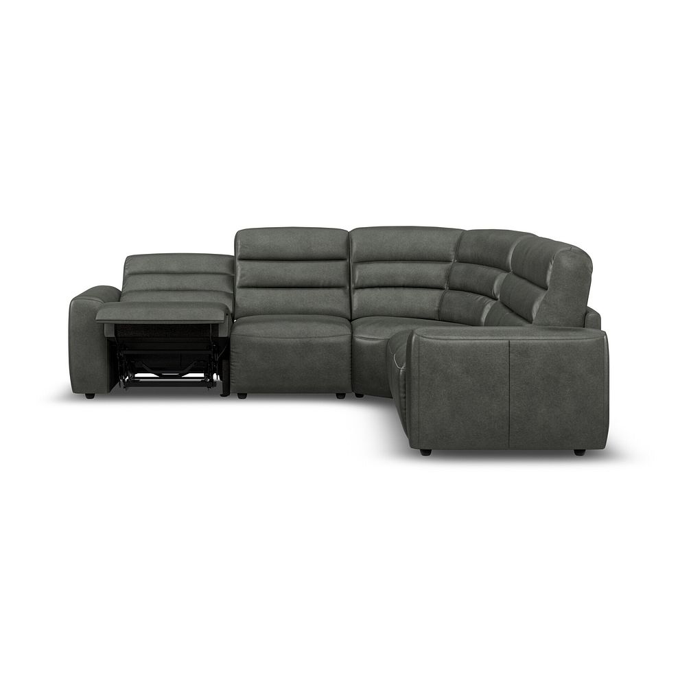 Cohen Large Corner Electric Recliner with Right Hand Sofa Bed in Virgo Lead Leather 8