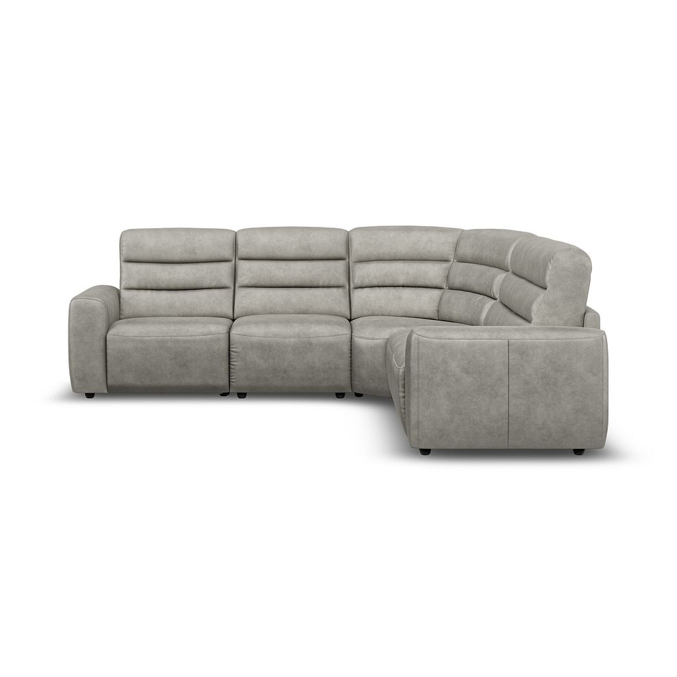 Cohen Large Corner Electric Recliner with Right Hand Sofa Bed in Virgo Platinum Leather 7