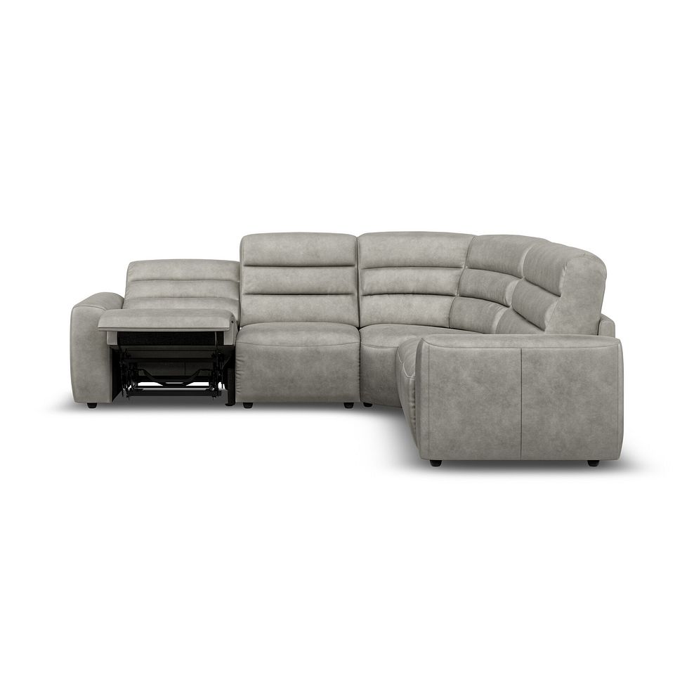 Cohen Large Corner Electric Recliner with Right Hand Sofa Bed in Virgo Platinum Leather 8
