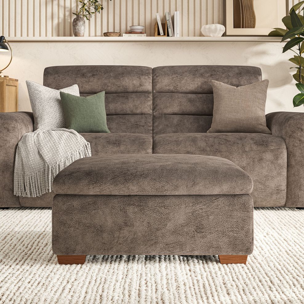 Cohen Storage Footstool in Dapple Chocolate Fabric 4