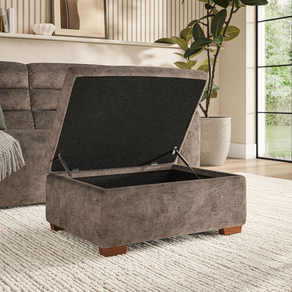 Cohen Storage Footstool in Dapple Chocolate Fabric 3