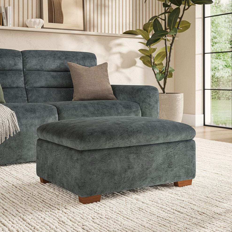 Cohen Storage Footstool in Dapple Grey Fabric 1