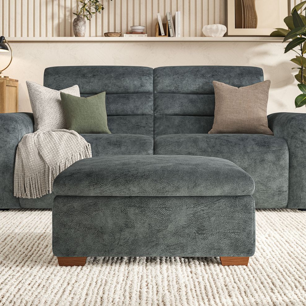 Cohen Storage Footstool in Dapple Grey Fabric 4