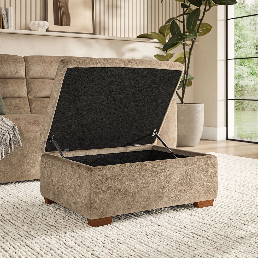 Cohen Storage Footstool in Dapple Taupe Fabric 3