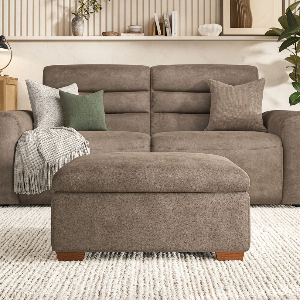 Cohen Storage Footstool in Miller Earth Brown Fabric 4