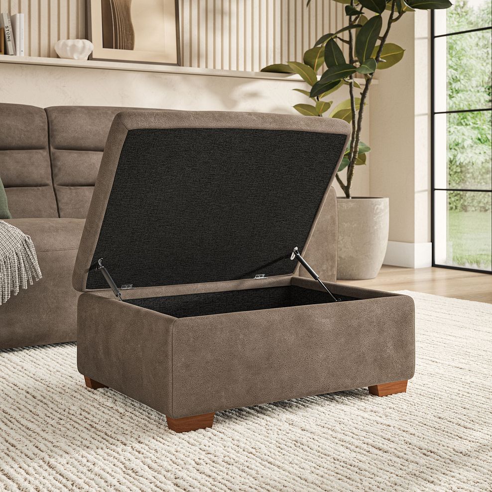Cohen Storage Footstool in Miller Earth Brown Fabric 3