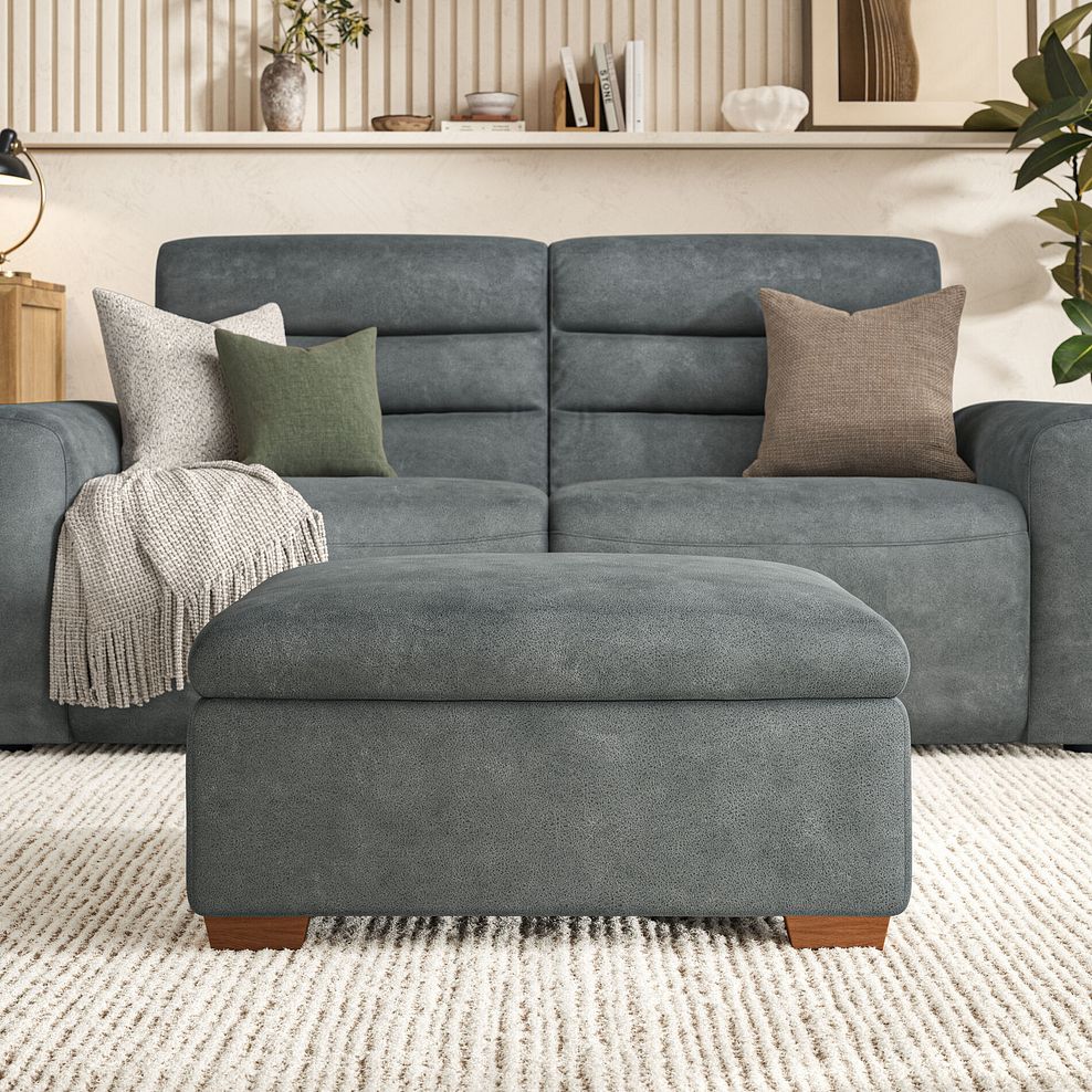 Cohen Storage Footstool in Miller Grey Fabric 4