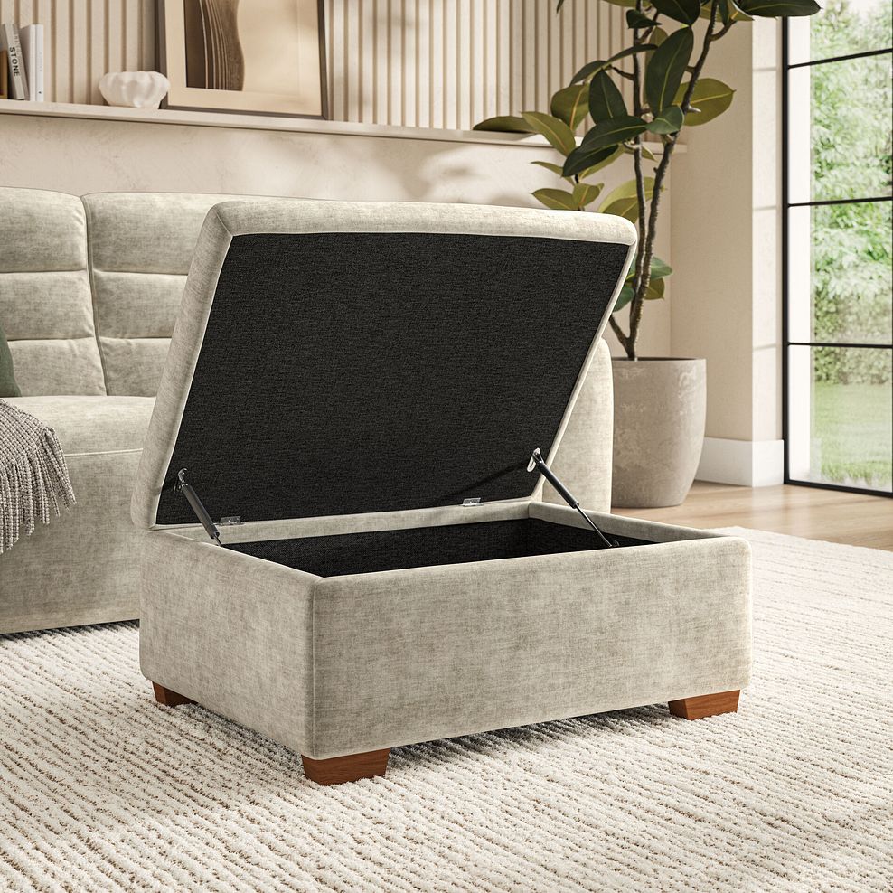 Cohen Storage Footstool in Plush Beige Fabric 3