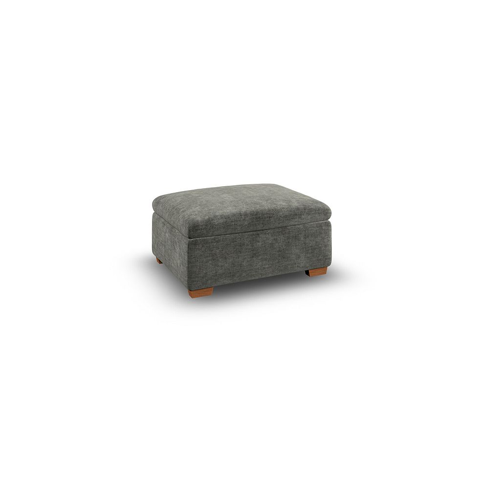 Cohen Storage Footstool in Plush Charcoal Fabric 1