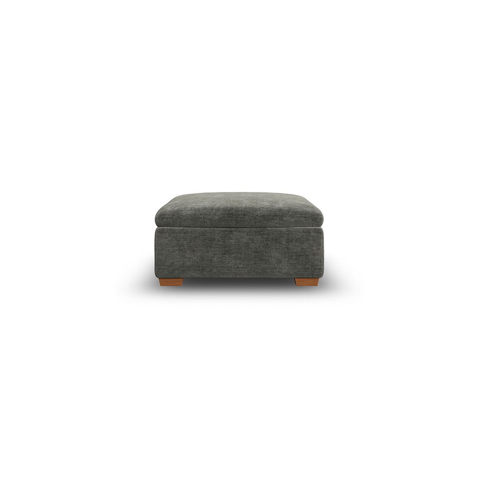 Cohen Storage Footstool in Plush Charcoal Fabric 3