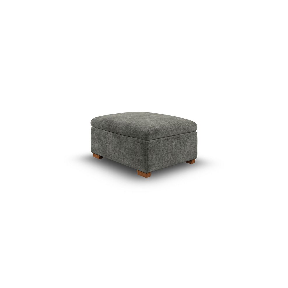 Cohen Storage Footstool in Plush Charcoal Fabric 4