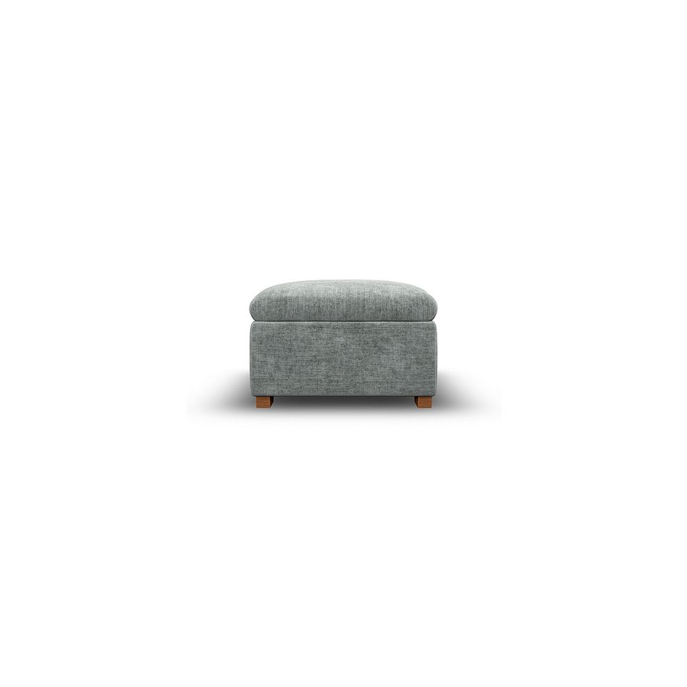 Cohen Storage Footstool in Plush Silver Fabric 5