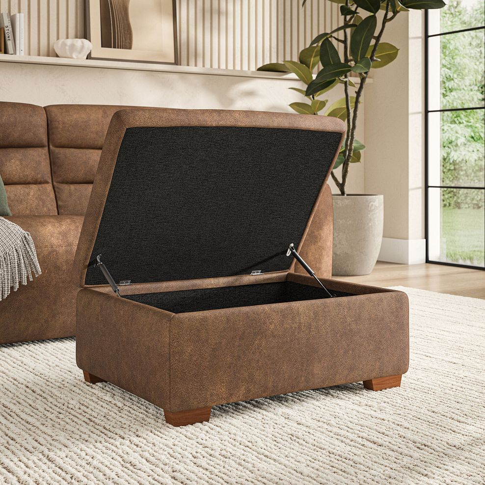 Cohen Storage Footstool in Ranch Brown Fabric 3