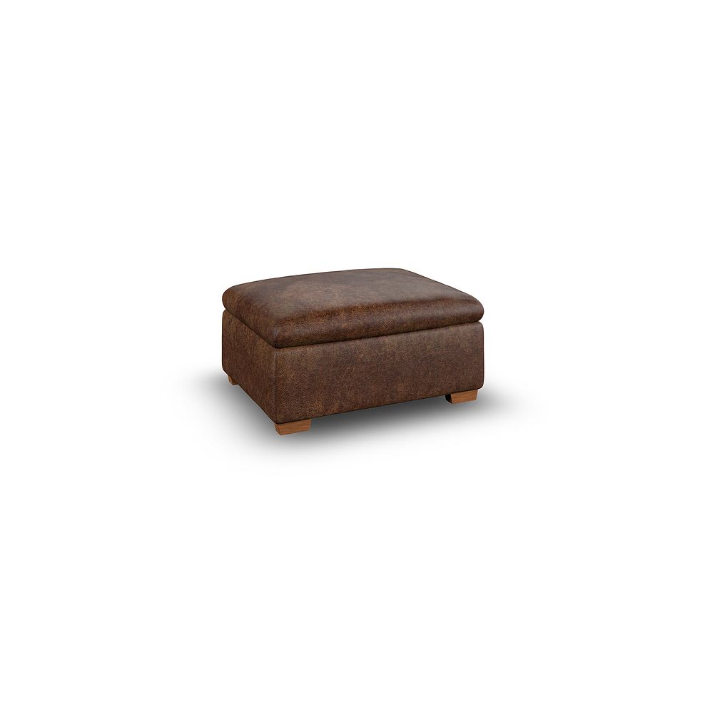 Cohen Storage Footstool in Ranch Dark Brown Fabric 1