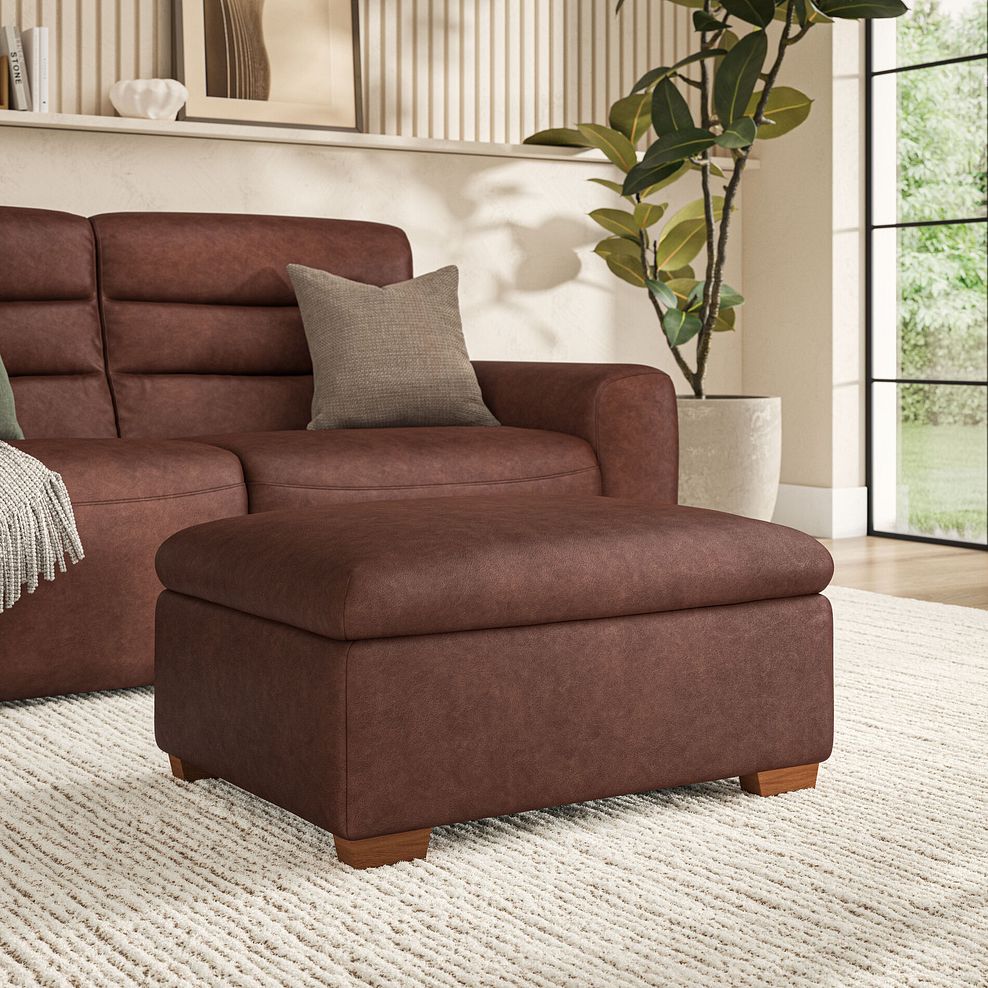 Cohen Storage Footstool in Virgo Chestnut Leather 1