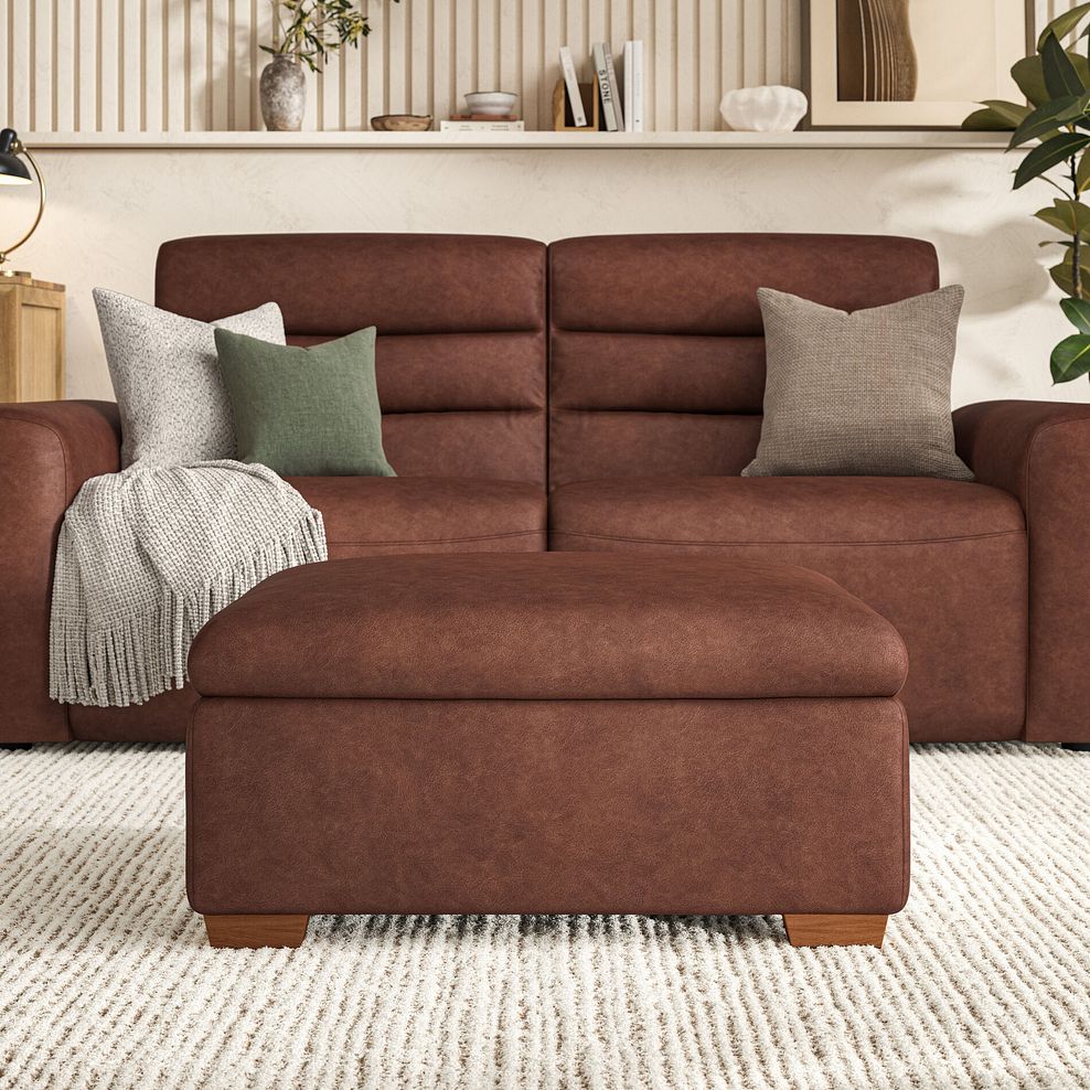 Cohen Storage Footstool in Virgo Chestnut Leather 4